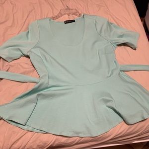 Peplum teal blue blouse